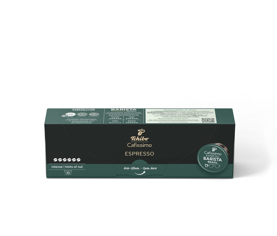 Balení kapslí Cafissimo Barista Espresso Brasil.