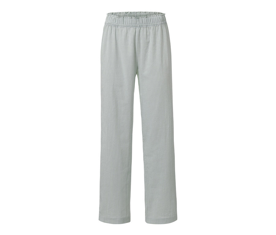 Pohodlné tkané kalhoty s elastickým pasem a kostkovaným vzorem.