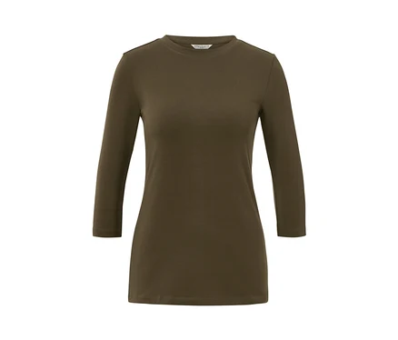 Khaki triko s 3/4 rukávem.