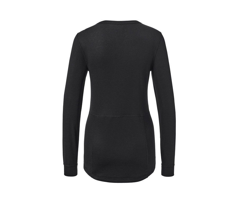 Černé funkční termoprádlo s dlouhým rukávem zezadu.