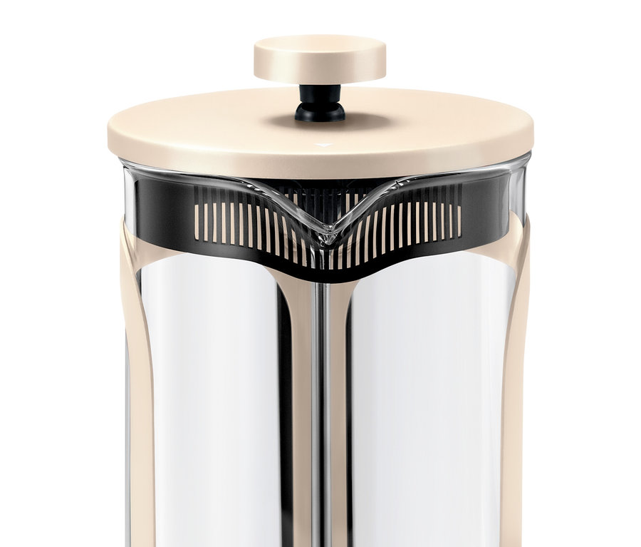 Detail béžové french press konvičky na 6 šálků.