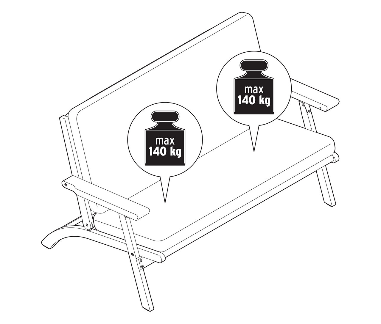 Skládací zahradní sedací souprava s prémiovými polštáři, 4dílná s omezením hmotnosti.