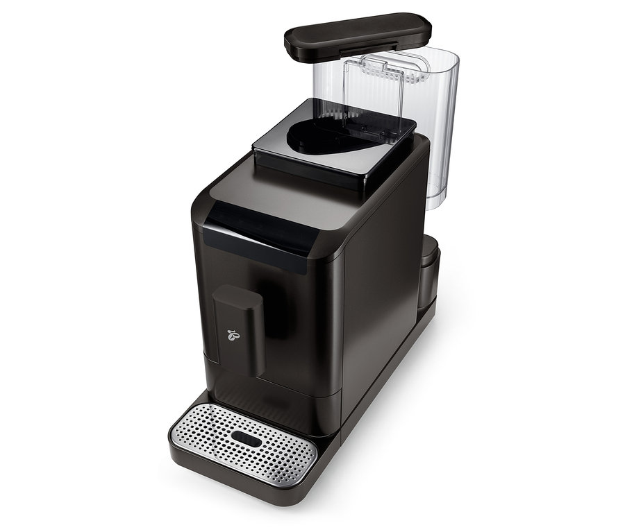 Detail plnoautomatického kávovaru »Esperto2 Caffè«, granitově černý.