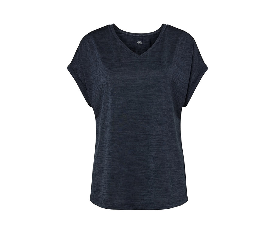 Modré funkční tričko s krátkými rukávy.