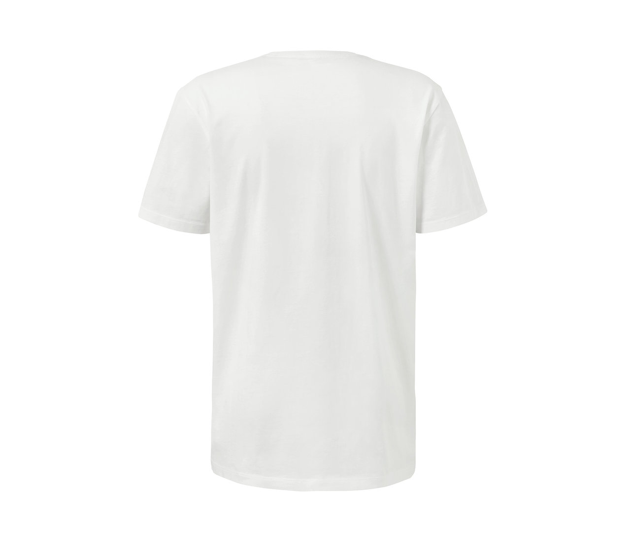 Zadní strana bílého trička s kulatým výstřihem, 2 ks.