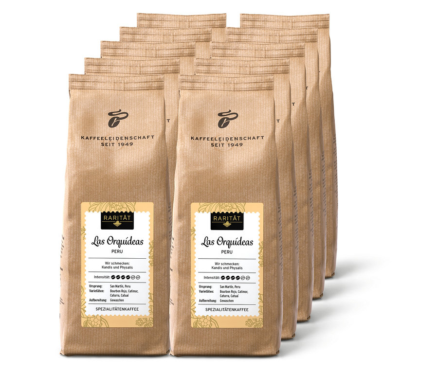 Raritní káva »Las Orquídeas Peru« - 10x 500 g zrnkové kávy