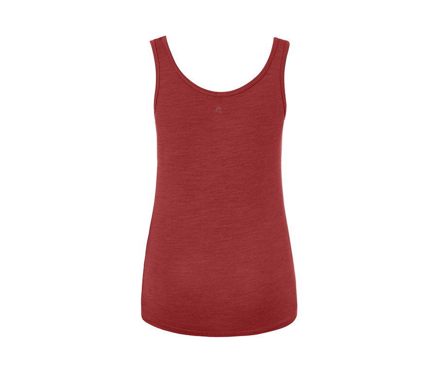 Červený sportovní top s merino vlnou.