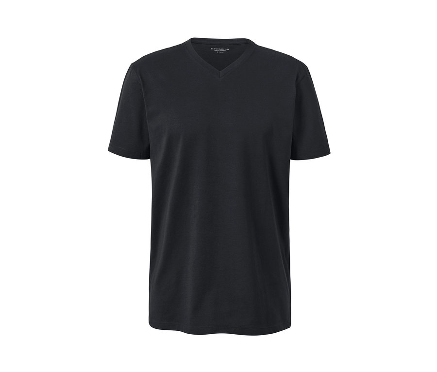 Černé tričko s krátkým rukávem a výstřihem do V.