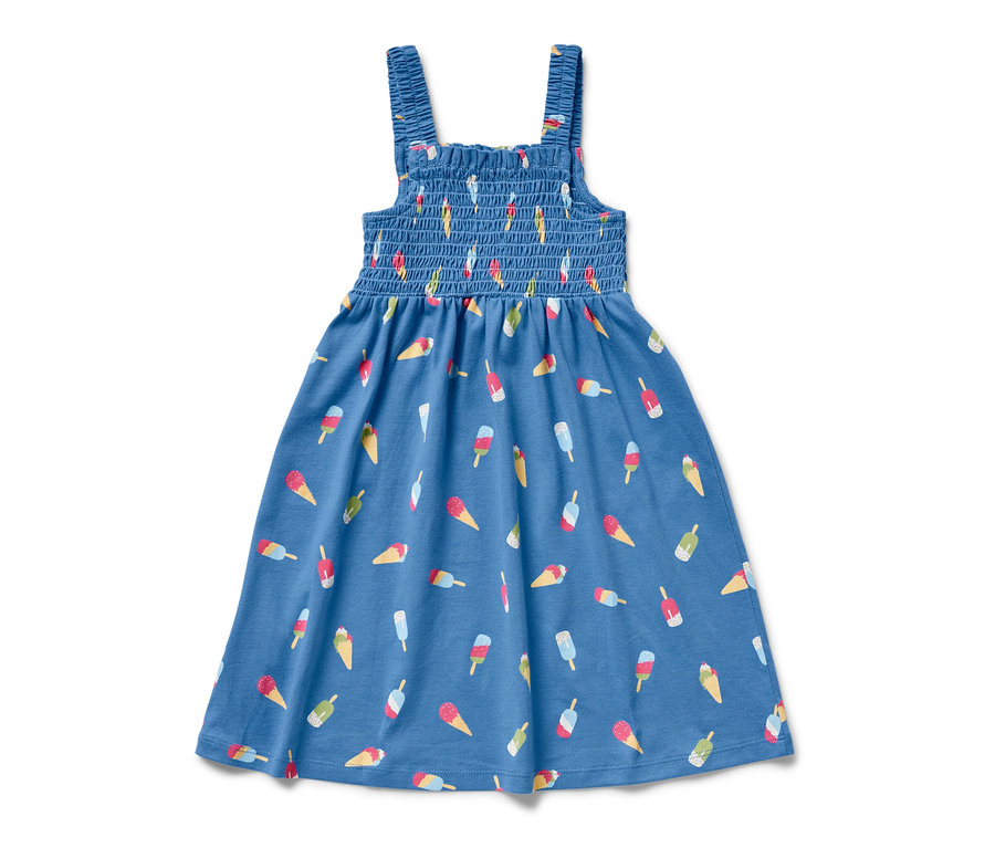 Modré šaty s potiskem zmrzliny