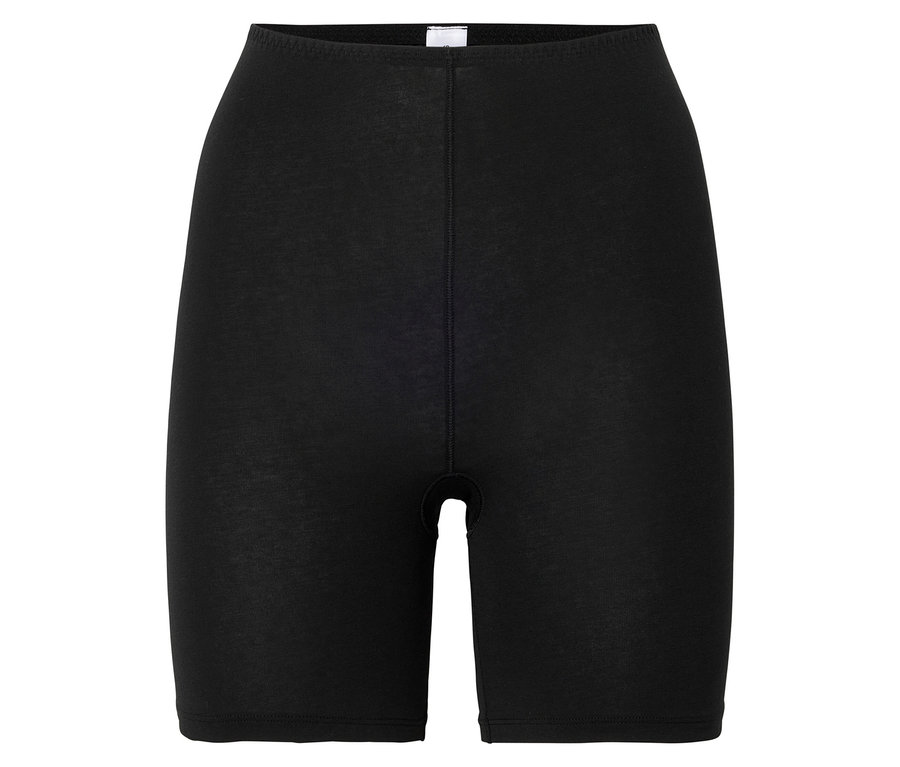 Černé cyklistické kraťasy s vysokým pasem na bílém pozadí.