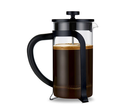Černá konvička french press 800 ml se 6 šálky.