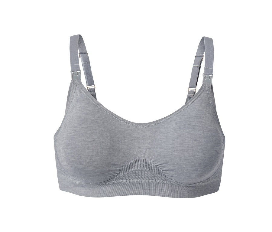 Šedá bezešvá podprsenka na kojení z 2 ks setu.