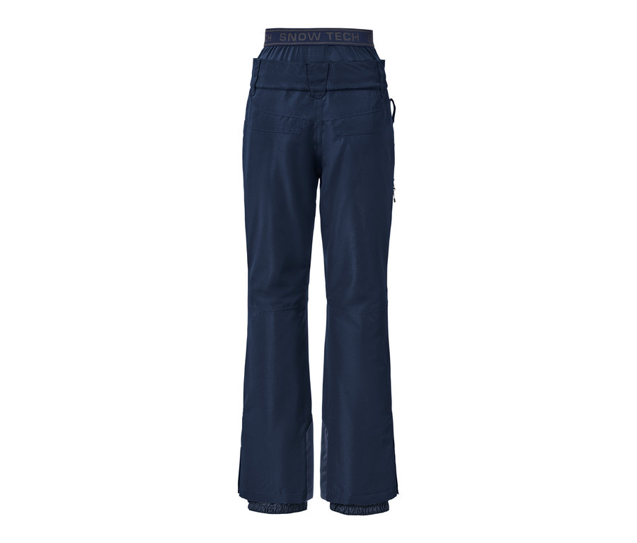 Modré lyžařské a snowboardové kalhoty.