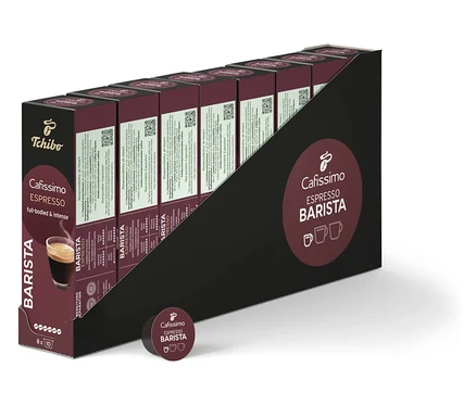 Řada balení Cafissimo BARISTA Espresso po 80 kapslích.