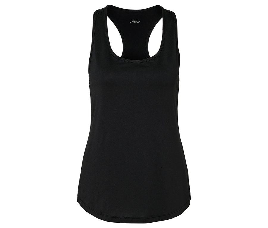 Černý sportovní top bez rukávů.