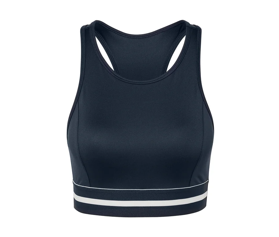 Modrá sportovní podprsenka »Crop Top«.