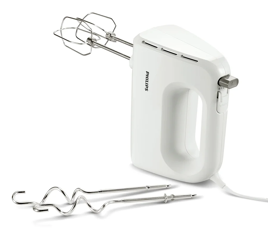 Bílý ruční mixér Philips HR 3706 s dvěma nástavci.