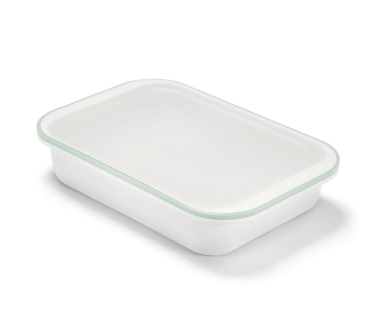 Bílá smaltovaná zapékací forma s víkem, velká.