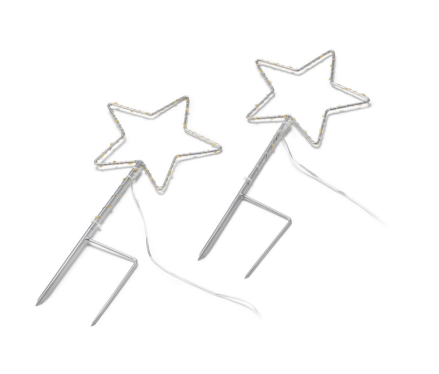 Dva malé LED bodce do země ve tvaru hvězdy.