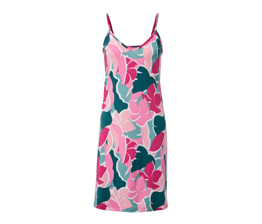 Noční košile na ramínka s květinovým vzorem.