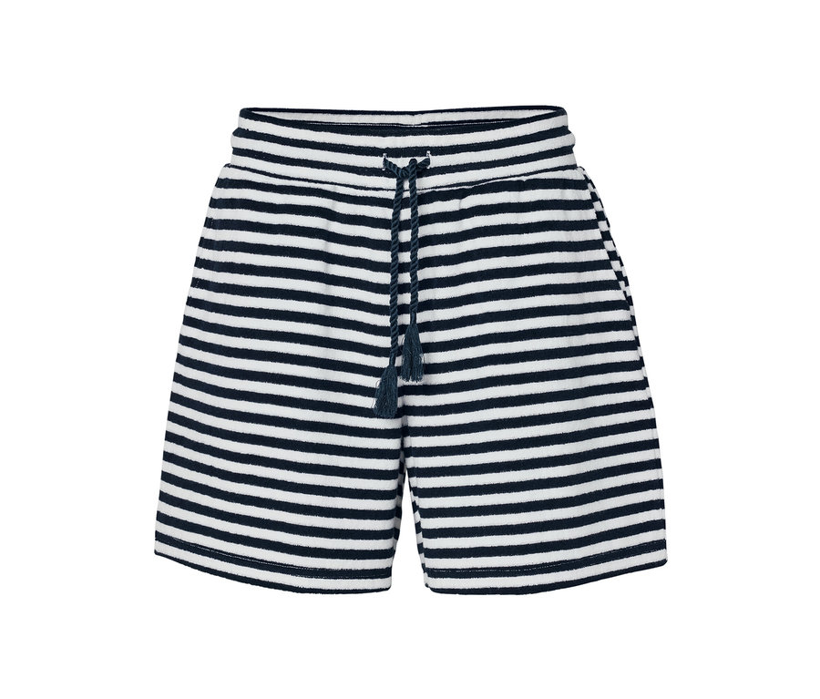 Pruhované froté šortky s tkaničkou.