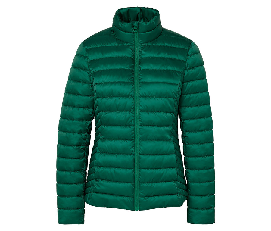 Zelená prošívaná bunda se zipem.