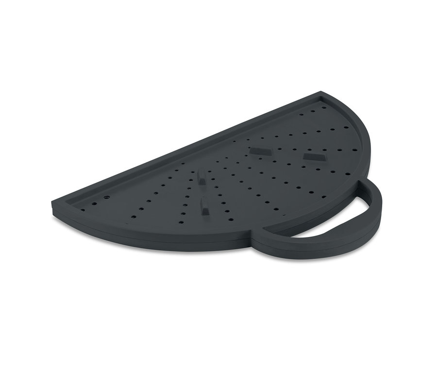 Šedá univerzální kuchyňská pomůcka a kryt na pánev 3 v 1.