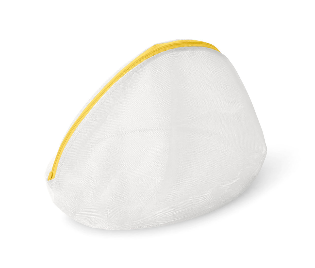 Bílá síťka na praní prádla se žlutým zipem, 2 ks