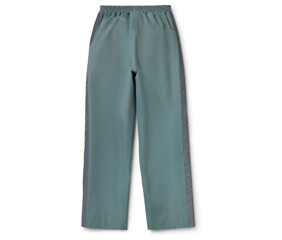 Zobrazeny dětské nepromokavé kalhoty v šalvějové barvě.