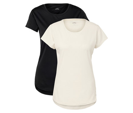 Funkční trika, 2 ks, černá/krémová bílá