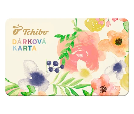 Detail elektronické dárkové karty "Kvety" s květinovým motivem.