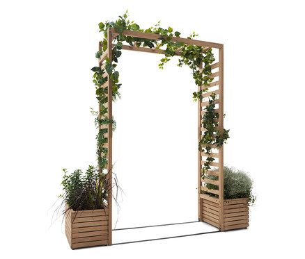 Oblouk na růže s truhlíky