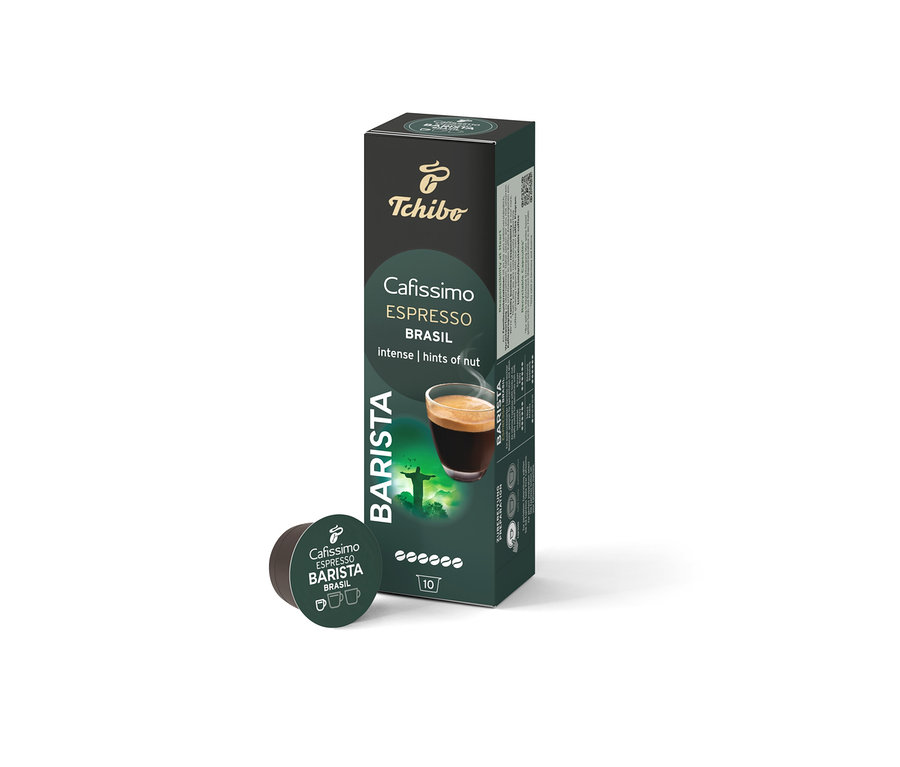 Balení a kapsle Cafissimo Barista Espresso Brasil.