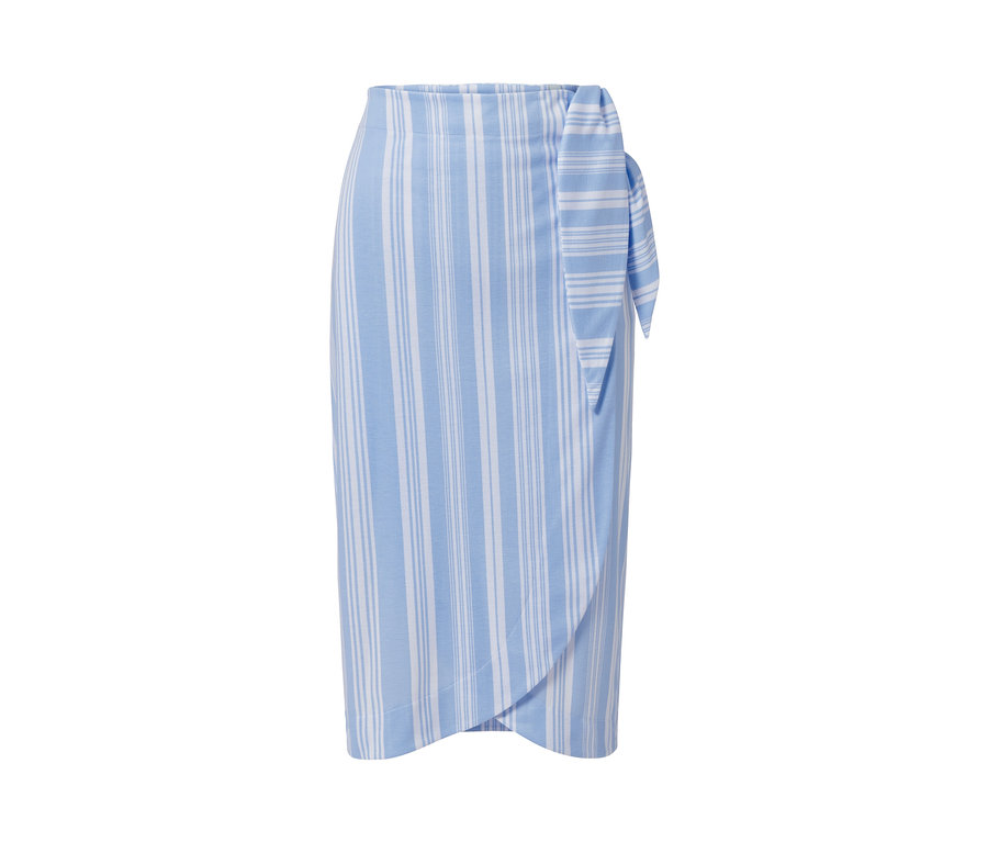 Proužkovaná zavinovací sukně.