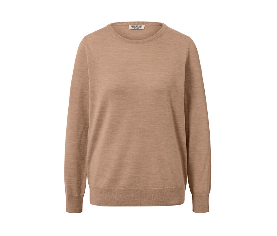 Béžový melírovaný svetr z vlny merino.