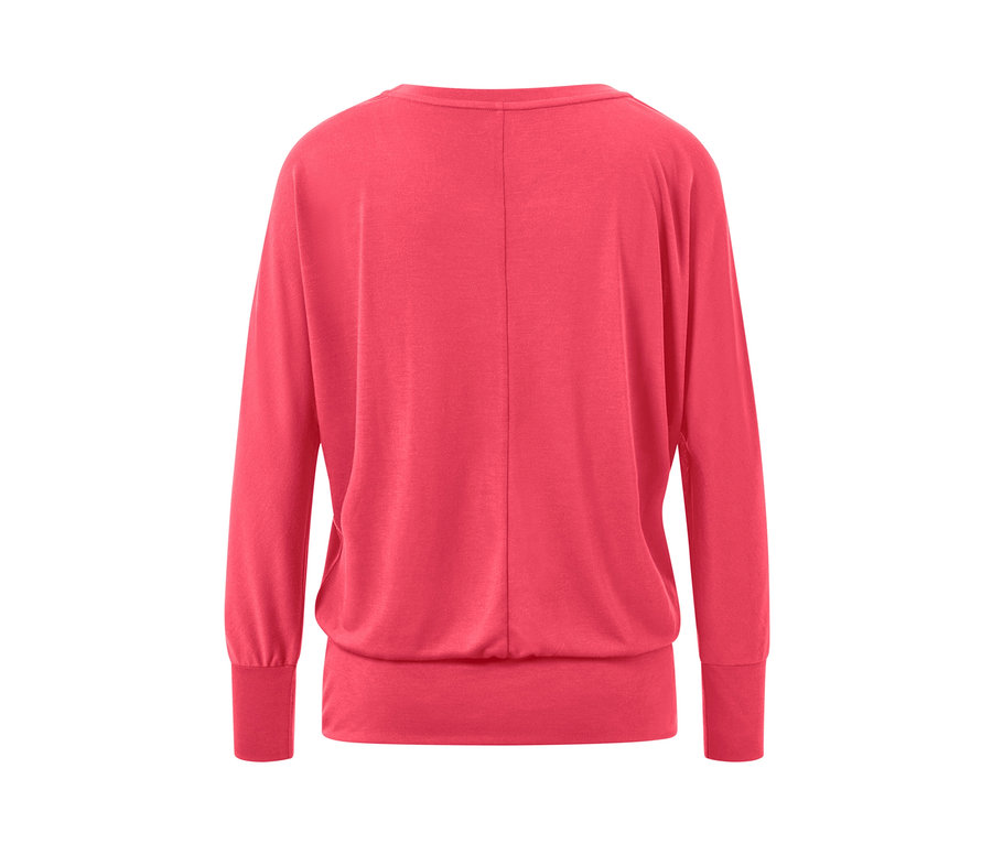 Růžové sportovní triko na jógu zezadu.