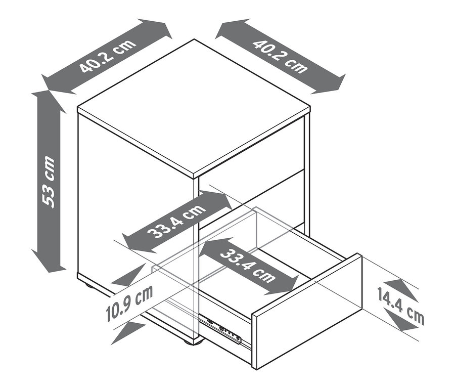 Rozměry nočního stolku boxspring.