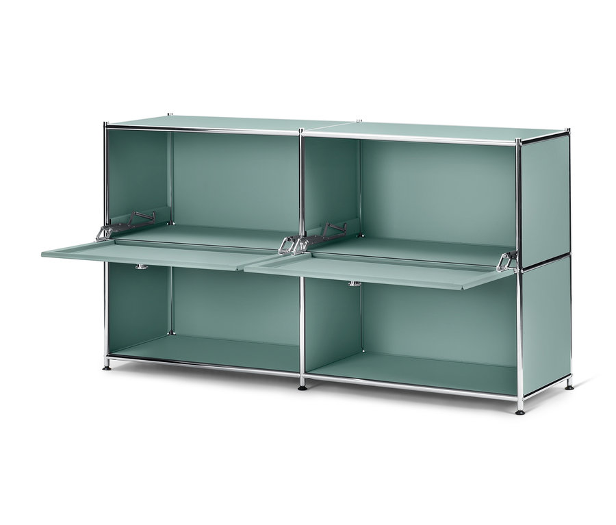 Zelená odkládací skříňka »CN3« se 2 výklopnými dvířky.