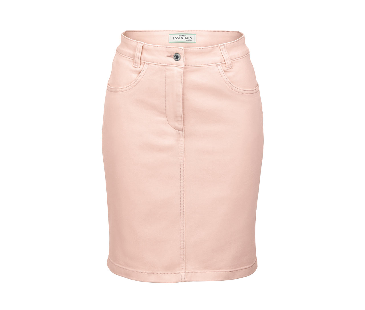 Růžová džínová sukně.