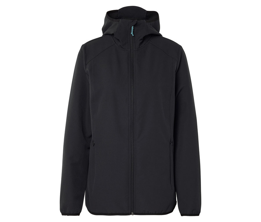 Černá bunda s kapucí na zip.