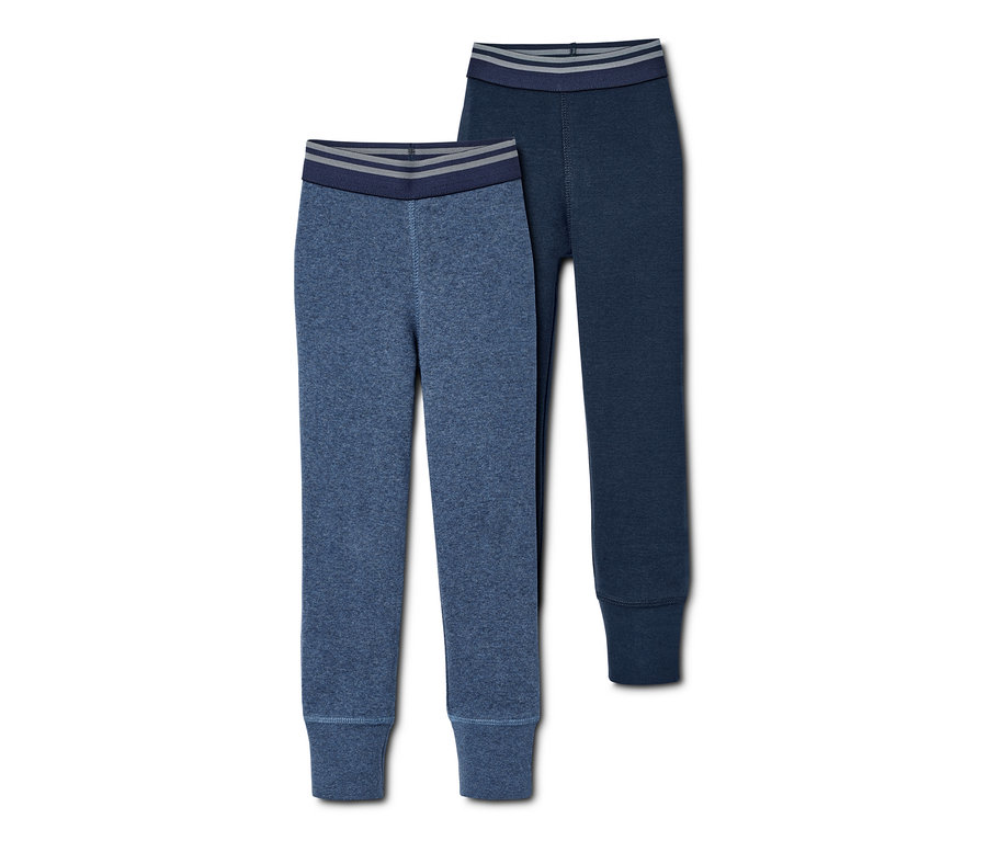 Dvoje modré dlouhé spodky.