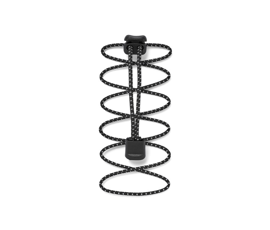 Černo-šedá elastická tkanička se zarážkou.