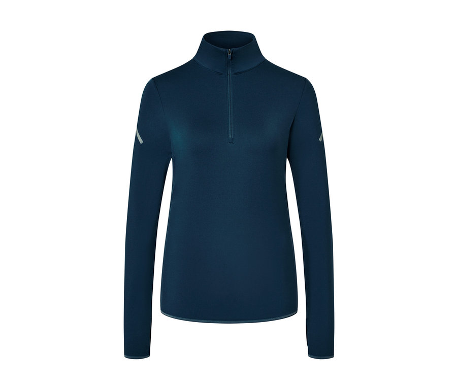 Tmavě modré funkční termotriko s dlouhým rukávem a zipem.