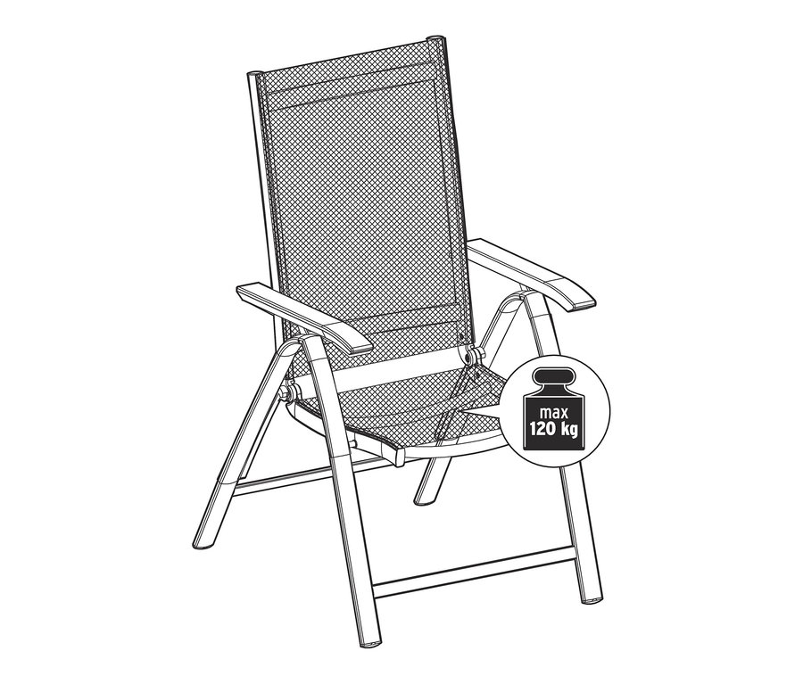 Náčrt židle s vysokým opěradlem »Liska« s nastavitelnou opěrkou zad.