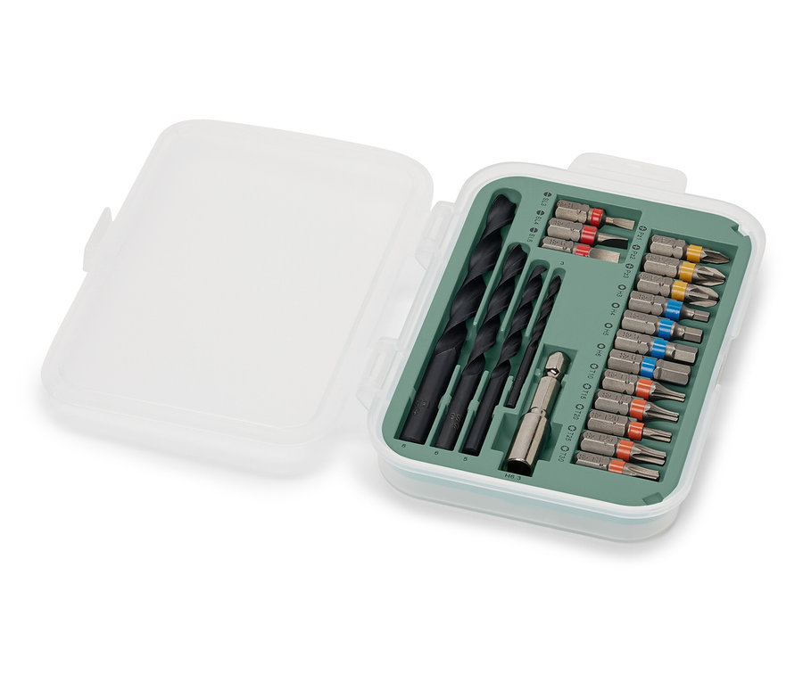 Sada pro �roubovac� a vrtac� stroje v otev?en�m pouzd?e.