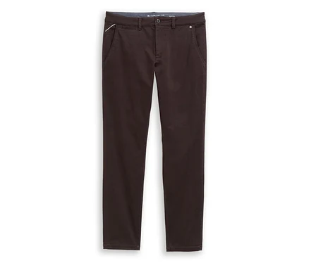 Tmavě hnědé kalhoty slim chino Tom Tailor »TTSIMON«.