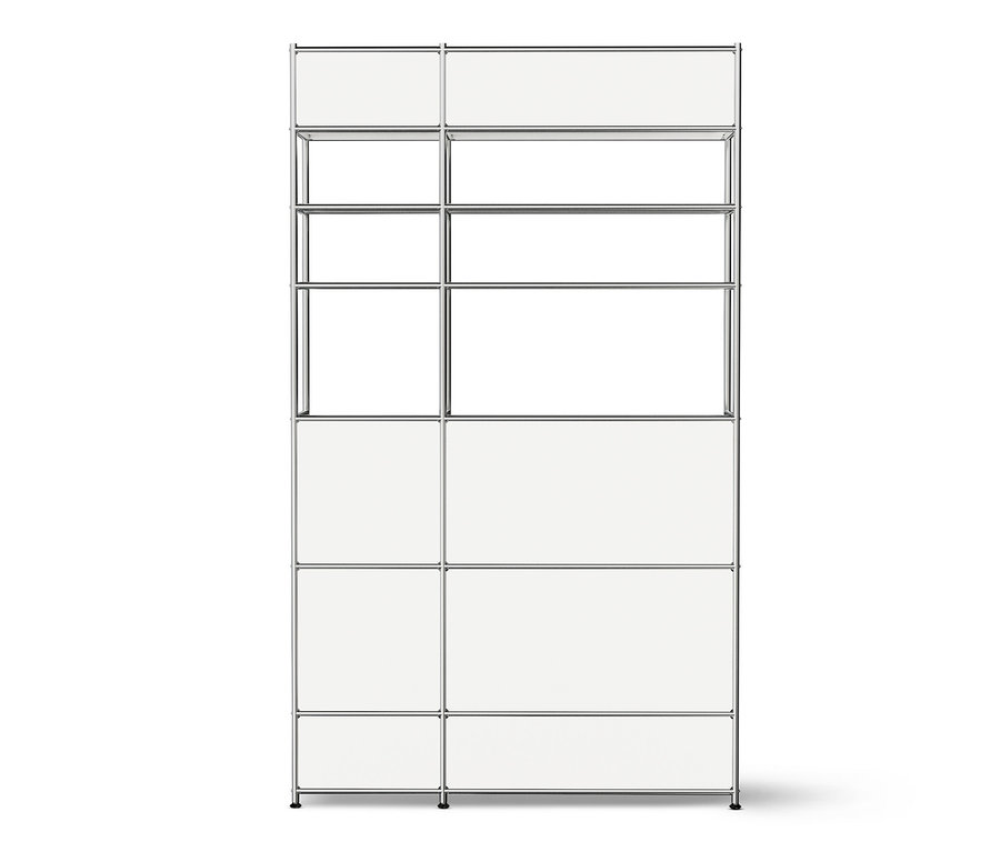 Bílá kovová skříň »CN3« se 2 tyčemi a 4 zásuvkami.