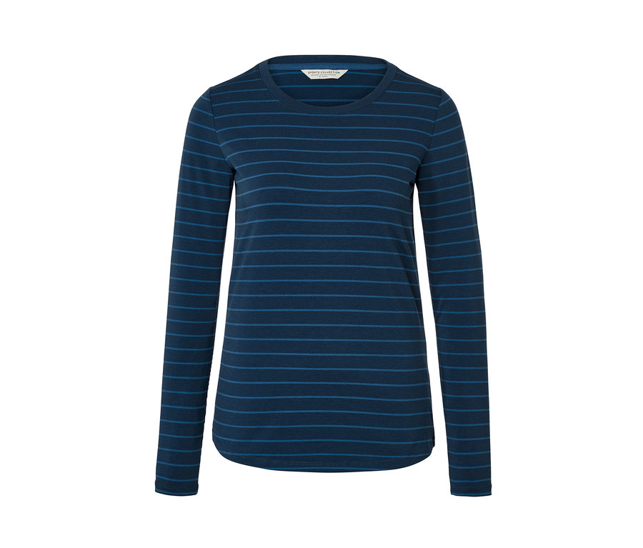 Pruhované sportovní triko s dlouhým rukávem.