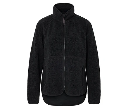 Černý plyšový kabátek na zip.