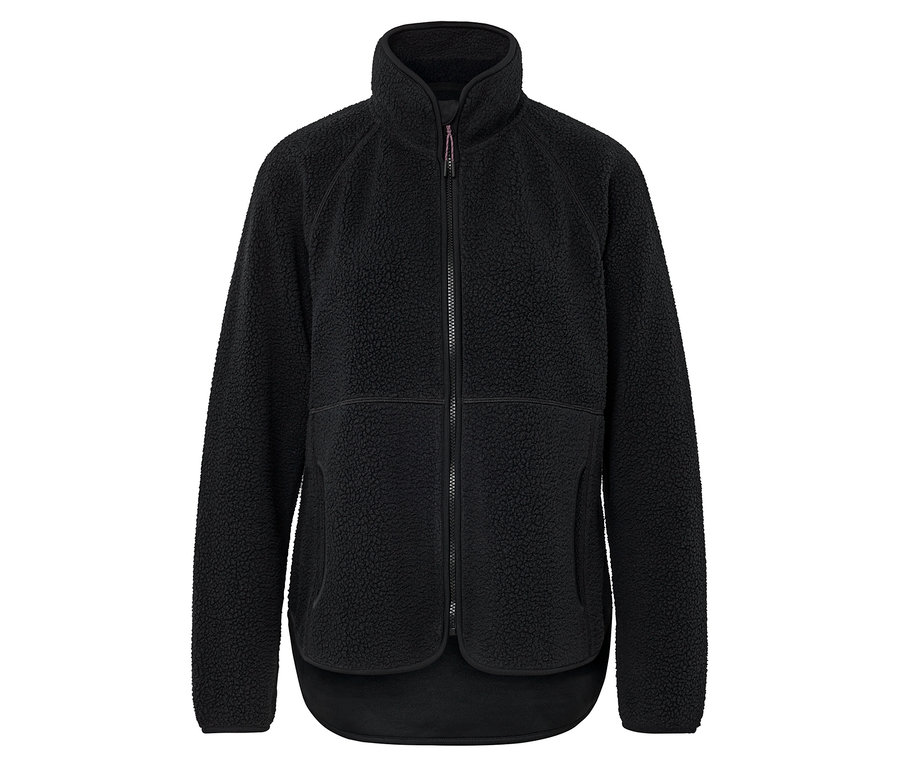 Černý plyšový kabátek na zip.